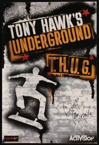 6t327 TONY HAWK signed special 18x27 '90s a poster for his new skateboarding video game!