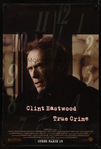 6t309 TRUE CRIME signed DS advance 1sh '99 by Clint Eastwood, great image of the star/director!