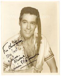 6t370 KERWIN MATHEWS signed 8x10 still '58 close up with sword from Seventh Voyage of Sinbad!