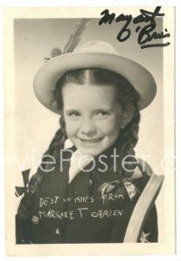 6t475 MARGARET O'BRIEN signed deluxe 3.5x5 REPRO still '80s cute portrait when she was a star!