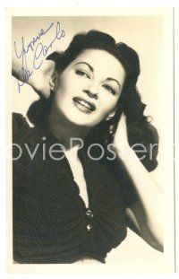6t478 YVONNE DE CARLO signed 3.5x5.5 REPRO still '80s sexy close up with her hands in her hair!