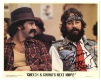 6t408 TOMMY CHONG signed 8x10 mini LC '80 close up with Marin in Cheech & Chong's Next Movie!