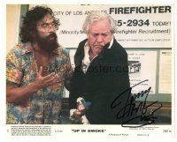 6t407 TOMMY CHONG signed 8x10 mini LC '78 wacky close up with Strother Martin from Up In Smoke!