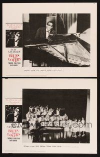 6w763 BLUES FOR LOVERS 2 LCs '66 great images of Ray Charles, playing piano + more!