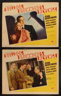 6w772 BULLDOG DRUMMOND'S REVENGE 2 LCs '37 dramatic image of John Barrymore & Louise Campbell!