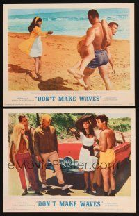 6w805 DON'T MAKE WAVES 2 LCs '67 Chet Yorten carries Tony Curtis, sexy Claudia Cardinale!