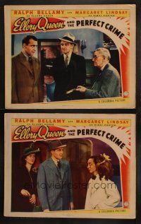 6w809 ELLERY QUEEN & THE PERFECT CRIME 2 LCs '41 Ralph Bellamy & Margaret Lindsay!