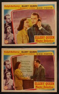 6w810 ELLERY QUEEN MASTER DETECTIVE 2 LCs '40 Ralph Bellamy with Margaret Lindsay!