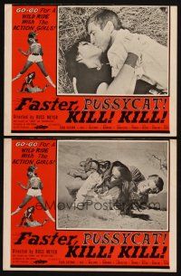 6w816 FASTER, PUSSYCAT! KILL! KILL! 2 LCs '65 Russ Meyer directed, Tura Satana in hay, fighting!