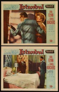 6w858 ISTANBUL 2 LCs '57 Errol Flynn & Cornell Borchers in Turkey's city of a thousand secrets!