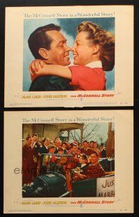 6w892 McCONNELL STORY 2 LCs '55 cool close-up portrait of June Allyson & Alan Ladd!