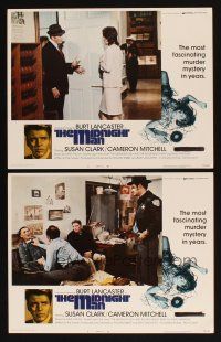 6w895 MIDNIGHT MAN 2 LCs '74 director & star Burt Lancaster, Susan Clark!