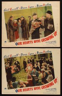 6w913 OUR HEARTS WERE GROWING UP 2 LCs '46 Brian Donlevy, sexy Gail Russell & Diana Lynn!