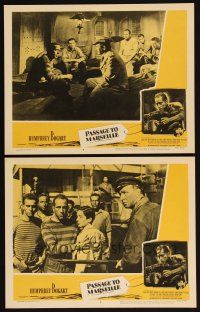 6w917 PASSAGE TO MARSEILLE 2 LCs R56 images of Humphrey Bogart, Peter Lorre, Claude Rains!