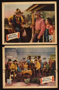 6w971 THREE MESQUITEERS 2 LCs '36 Ray Crash Corrigan, Robert Livingston, western!