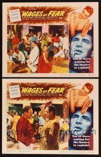 6w987 WAGES OF FEAR 2 LCs '55 Henri-Georges Clouzot's suspense classic!