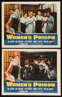 6w997 WOMEN'S PRISON 2 LCs '54 sexy convict Cleo Moore with incarcerated women!