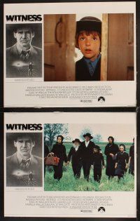 6w244 WITNESS 8 English LCs '85 cop Harrison Ford in Amish country, directed by Peter Weir!