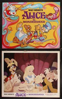 6w027 ALICE IN WONDERLAND 8 LCs R74 Walt Disney Lewis Carroll classic, great cartoon images!