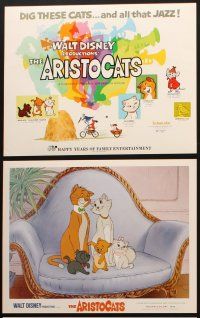 6w010 ARISTOCATS 9 LCs R73 Walt Disney feline jazz musical cartoon, great colorful images!