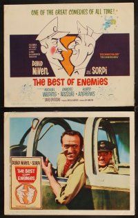 6w044 BEST OF ENEMIES 8 LCs '62 World War II soldiers David Niven & Alberto Sordi!