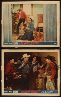 6w401 BLAZING BULLETS 4 LCs '51 cowboy Johnny Mack Brown, House Peters Jr, western action!