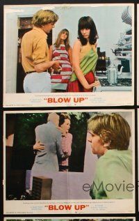 6w316 BLOW-UP 5 LCs '67 Antonioni, David Hemmings photographs sexy models in wild outfits!