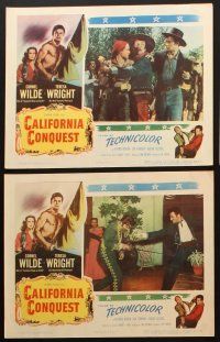 6w318 CALIFORNIA CONQUEST 5 LCs '52 barechested Cornel Wilde & Teresa Wright fight for freedom!