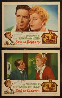 6w069 CASH ON DELIVERY 8 LCs '56 Shelley Winters, Peggy Cummins, John Gregson, English!
