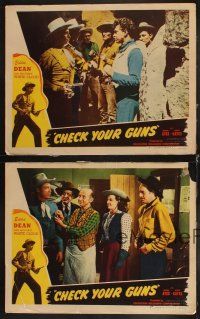 6w413 CHECK YOUR GUNS 4 LCs '47 singing cowboy Eddie Dean, silver bullets & golden songs!