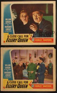 6w584 CLOSE CALL FOR ELLERY QUEEN 3 LCs '42 William Gargan in title role, Charley Grapewin!