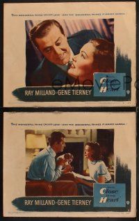 6w585 CLOSE TO MY HEART 3 LCs '51 best romantic close up of Gene Tierney & Ray Milland!