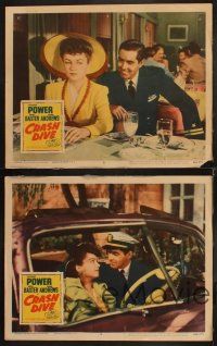 6w419 CRASH DIVE 4 LCs R56 Tyrone Power in uniform puts the make on sexy Anne Baxter in car!