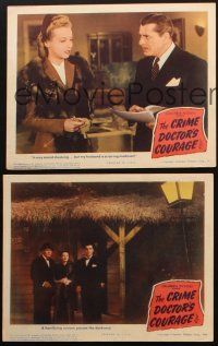 6w590 CRIME DOCTOR'S COURAGE 3 LCs '45 detective Warner Baxter, Hillary Brooke, Jerome Cowan!