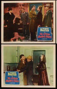 6w591 CRIME DOCTOR'S DIARY 3 LCs '49 detective Warner Baxter, bullet-hot murder brewed by love!