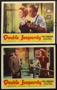 6w602 DOUBLE JEOPARDY 3 LCs '55 Rod Cameron, Robert Armstrong & sexy Allison Hayes!