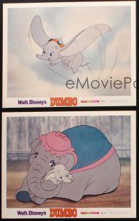 6w605 DUMBO 3 LCs R72 colorful art from Walt Disney circus elephant classic!