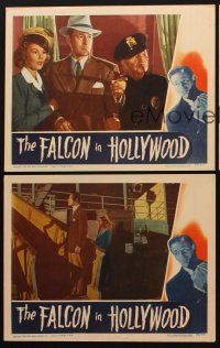 6w608 FALCON IN HOLLYWOOD 3 LCs '44 Barbara Hale, detective Tom Conway & Veda Ann Borg!