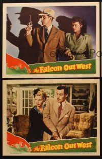 6w609 FALCON OUT WEST 3 LCs '44 Tom Conway as The Falcon w/pretty Joan Barclay!