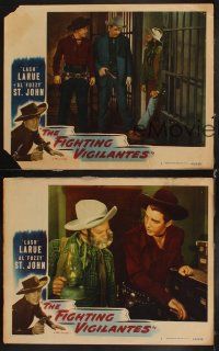 6w611 FIGHTING VIGILANTES 3 LCs '48 close-up of cowboy Lash La Rue & Al 'Fuzzy' St. John!