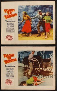 6w435 FLIGHT TO TANGIER 4 3-D LCs '53 Jack Palance, Joan Fontaine & Corinne Calvet