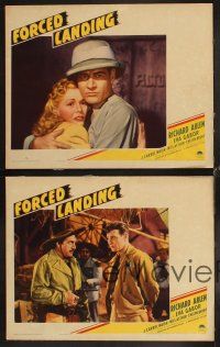 6w437 FORCED LANDING 4 LCs '41 Richard Arlen holds frightened young pretty Eva Gabor!
