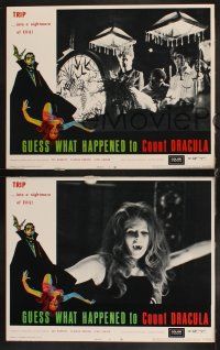 6w622 GUESS WHAT HAPPENED TO COUNT DRACULA 3 LCs '70 cool vampire images, trip into a nightmare!