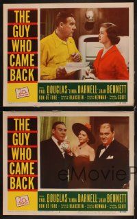6w445 GUY WHO CAME BACK 4 LCs '51 Zero Mostel, Paul Douglas, pretty Joan Bennett & Linda Darnell!