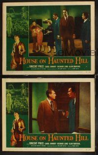 6w634 HOUSE ON HAUNTED HILL 3 LCs '59 William Castle, Vincent Price, classic horror images!