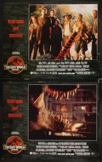 6w139 JURASSIC PARK 2 8 LCs '96 The Lost World, Steven Spielberg, something has survived, dinosaurs