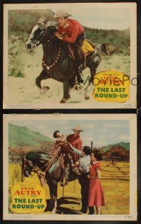 6w646 LAST ROUND-UP 3 LCs '47 great images of Gene Autry & his famous horse, Champion!