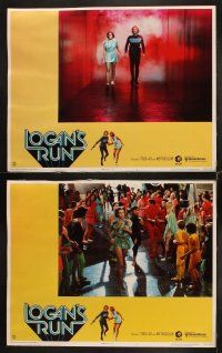 6w145 LOGAN'S RUN 8 LCs '76 Michael York & Jenny Agutter run for their lives!