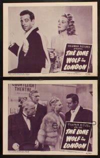 6w468 LONE WOLF IN LONDON 4 LCs '47 can Gerald Mohr go straight around Evelyn Ankers' curves?