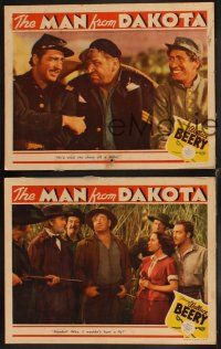 6w658 MAN FROM DAKOTA 3 LCs '40 Wallace Beery & Dolores Del Rio, men with guns!